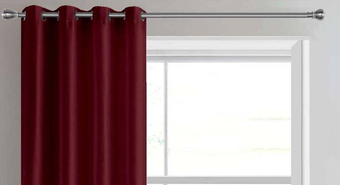 Kimberly Maroon Satin Blackout 7 Ft  Door Curtain (Maroon, Ring Pleat, 214 x 127 cm (84" x 50") Curtain Size) by Urban Ladder - Cross View Design 1 - 540371