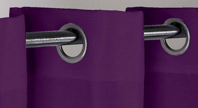 Brody Purple Satin Blackout 7 Ft  Door Curtain (Purple, Ring Pleat, 214 x 127 cm (84" x 50") Curtain Size) by Urban Ladder - Front View Design 1 - 540386