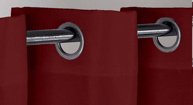 Kimberly Maroon Satin Blackout 7 Ft  Door Curtain (Maroon, Ring Pleat, 214 x 127 cm (84" x 50") Curtain Size) by Urban Ladder - Front View Design 1 - 540391