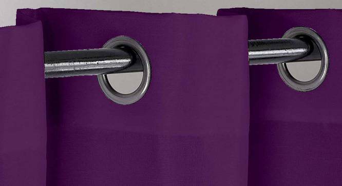 Copper Purple Satin Blackout 7 Ft  Door Curtains - Set of 2 (Purple, Ring Pleat, 214 x 127 cm (84" x 50") Curtain Size) by Urban Ladder - Front View Design 1 - 540480