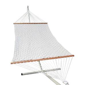 Swings And Hammocks Design Manuel Polyester Hammock in White Colour (White)