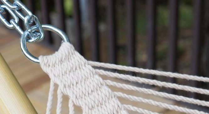 Simpson Polyester Hammock in White Colour (White) by Urban Ladder - Front View Design 1 - 540573