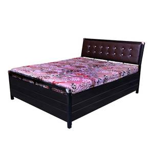 Cot Design Patimo Metal Box Storage Upholstered Bed in Matt Black Colour (Single Bed Size, Powder Coating Finish)