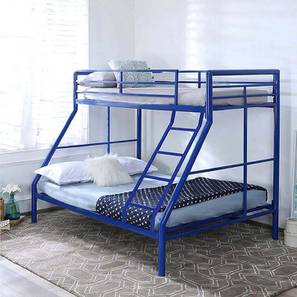 Metal Bed Design Twin Metal Non storage Bed in Blue Colour