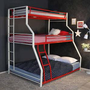 Metal Bed Design Abigail Metal Non storage Bed in Red Colour