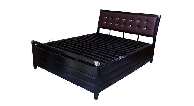 Patimo Metal Box Storage Upholstered Bed in Matt Black Colour (King Bed Size, Powder Coating Finish) by Urban Ladder - Cross View Design 1 - 540864