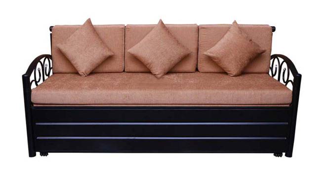 Viki 3 Seater Pull-out Sofa Cum Bed with Box Storage in Matt Black Colour (Powder Coating Finish) by Urban Ladder - Cross View Design 1 - 540962