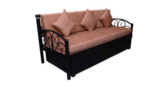 Viki 3 Seater Pull-out Sofa Cum Bed with Box Storage in Matt Black Colour (Powder Coating Finish) by Urban Ladder - Front View Design 1 - 540975