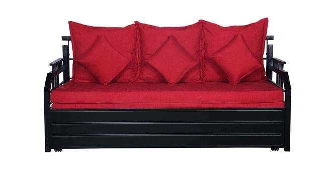 Russel 3 Seater Pull-out Sofa Cum Bed with Box Storage in Matt Black Colour (Powder Coating Finish) by Urban Ladder - Cross View Design 1 - 541046