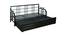 Russel 3 Seater Pull-out Sofa Cum Bed with Box Storage in Matt Black Colour (Powder Coating Finish) by Urban Ladder - Design 1 Close View - 541091
