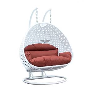Metal Furniture Design Metal Swing with Stand (White & Orange)