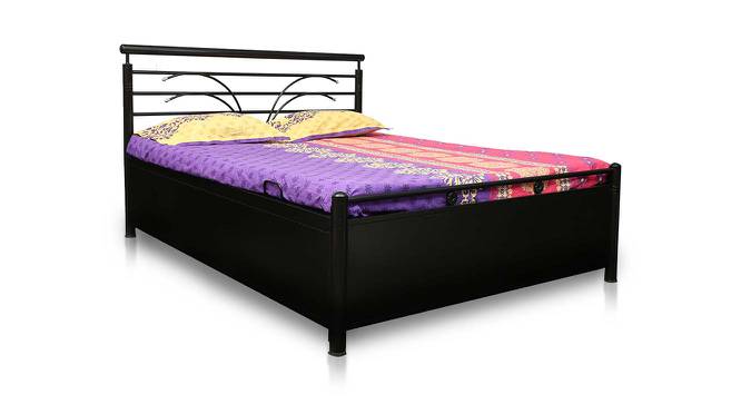 Jim Metal Queen Hydraulic Storage Bed in Black Colour (Queen Bed Size, Matte Finish) by Urban Ladder - Cross View Design 1 - 541309