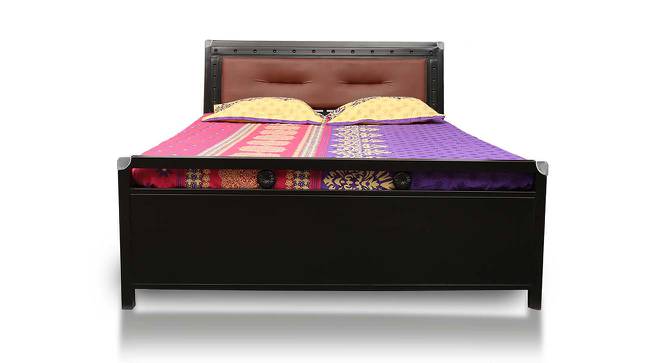 Dean Metal King Hydraulic Storage Upholstered Bed in Black Colour (King Bed Size, Matte Finish) by Urban Ladder - Front View Design 1 - 541386