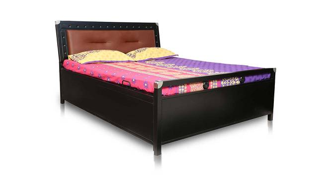 Dean Metal King Hydraulic Storage Upholstered Bed in Black Colour (King Bed Size, Matte Finish) by Urban Ladder - Cross View Design 1 - 541399