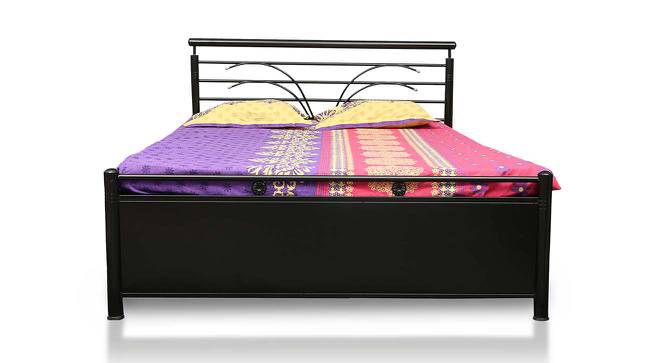 Nicole Metal King Hydraulic Storage Bed in Black Colour (King Bed Size, Matte Finish) by Urban Ladder - Front View Design 1 - 541485