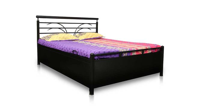 Nicole Metal King Hydraulic Storage Bed in Black Colour (King Bed Size, Matte Finish) by Urban Ladder - Cross View Design 1 - 541498