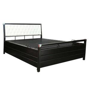All Beds Design Rose Metal Double Size Hydraulic Storage Upholstered Bed in Matte Finish