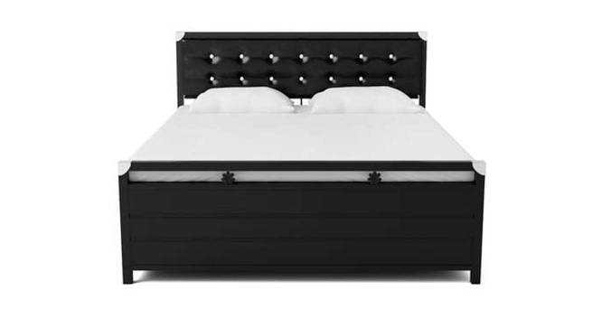 Angelina Metal Double Bed Hydraulic Storage Upholstered Bed in Black Colour (Matte Finish, Double Bed Size) by Urban Ladder - Front View Design 1 - 541575