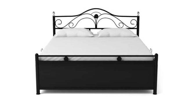 Melissa Metal King Hydraulic Storage Bed in Black Colour (King Bed Size, Matte Finish) by Urban Ladder - Front View Design 1 - 541580