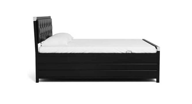 Angelina Metal Double Bed Hydraulic Storage Upholstered Bed in Black Colour (Matte Finish, Double Bed Size) by Urban Ladder - Cross View Design 1 - 541588