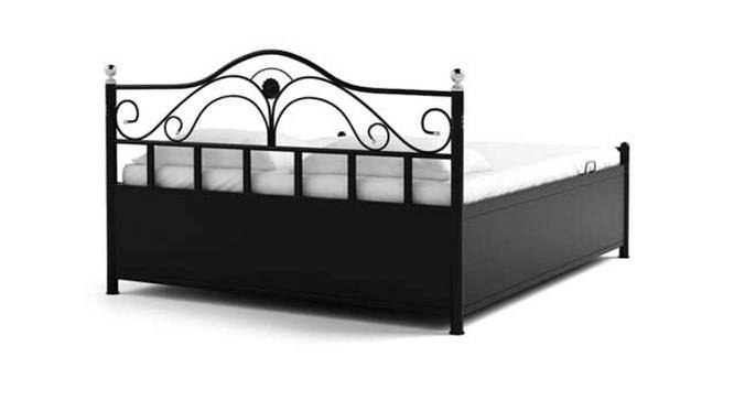 Melissa Metal King Hydraulic Storage Bed in Black Colour (King Bed Size, Matte Finish) by Urban Ladder - Cross View Design 1 - 541593