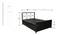 Emma Metal Double Bed Hydraulic Storage Bed in Black Colour (Matte Finish, Double Bed Size) by Urban Ladder - Design 1 Dimension - 541744