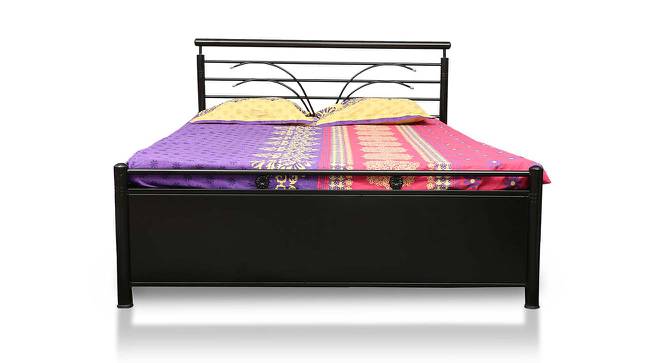 Geraldine Metal Double Bed Hydraulic Storage Bed in Black Colour (Matte Finish, Double Bed Size) by Urban Ladder - Front View Design 1 - 541750