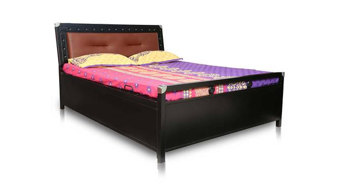Murray Metal Double Bed Hydraulic Storage Upholstered Bed in Black Colour (Matte Finish, Double Bed Size) by Urban Ladder - Cross View Design 1 - 541754