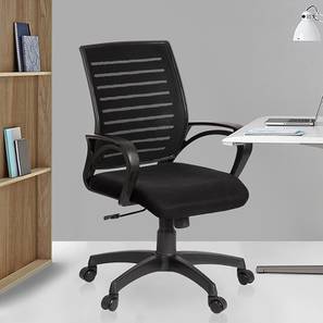 Study Chair Design Xcelo Swivel Fabric Study Chair in Black Colour