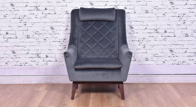 Derby Floral Fabric Lounge Chair In Grey Color (Grey) by Urban Ladder - - 