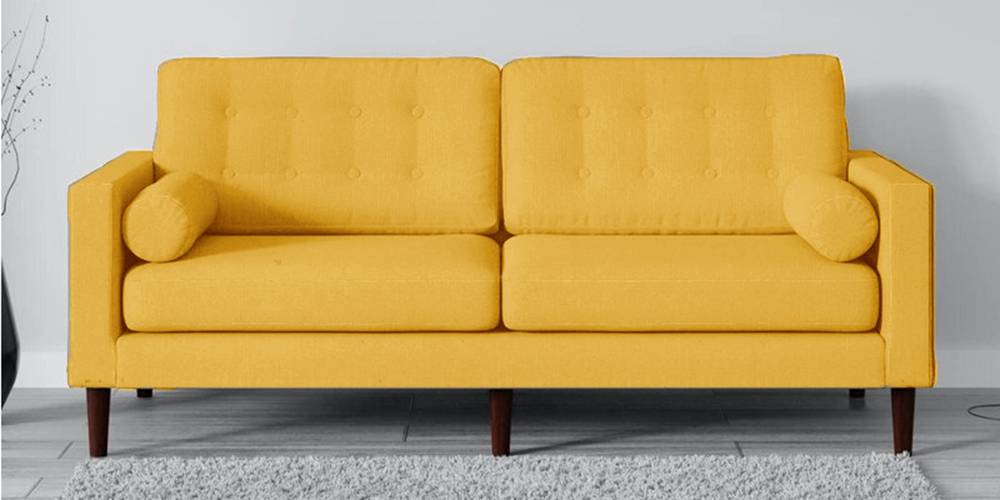 Hunny Fabric Sofa (Camel Yellow) by Urban Ladder - - 