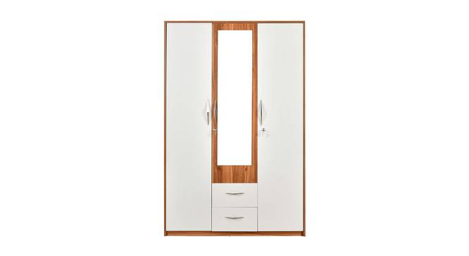 Eternal Engineered Wood 3 Door Wardrobe - with Mirror in Teak Finish (Melamine Finish) by Urban Ladder - Cross View Design 1 - 543540
