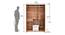 Eternal Engineered Wood 3 Door Wardrobe - with Mirror in Teak Finish (Melamine Finish) by Urban Ladder - Design 1 Dimension - 543600