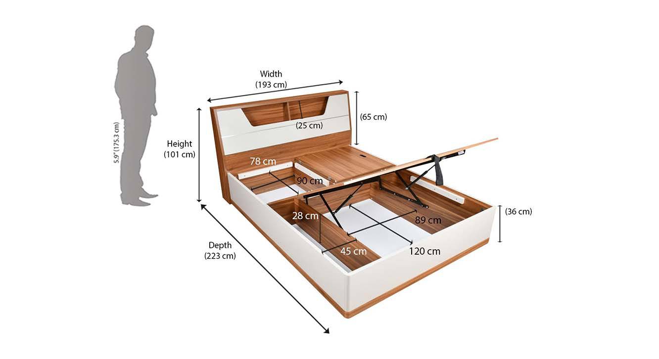 Eternal Engineered Wood King Size Hydraulic Storage Bed in Melamine