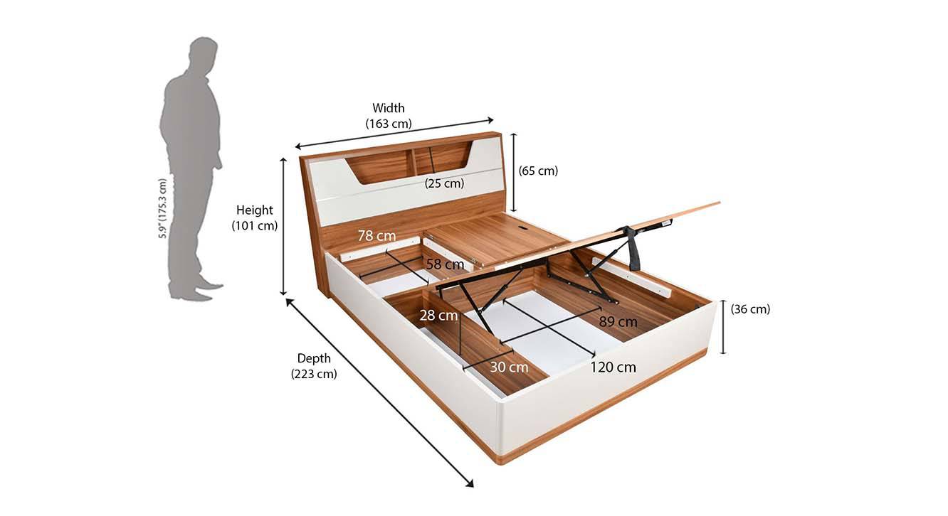 Eternal Engineered Wood Queen Size Hydraulic Storage Bed in Melamine