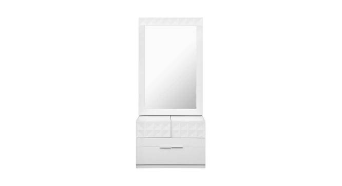 Theia Engineered Wood Dresser with Mirror in White Finish (White, Melamine Finish) by Urban Ladder - Cross View Design 1 - 544061