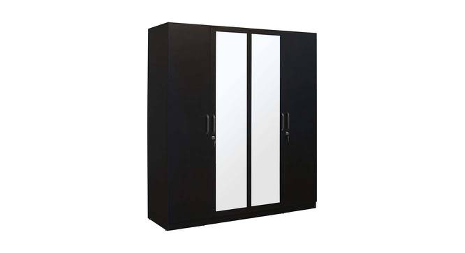 Emirates Engineered Wood 4 Door Wardrobe -With Mirror in Wenge Finish (Melamine Finish) by Urban Ladder - Front View Design 1 - 544071