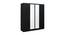 Emirates Engineered Wood 4 Door Wardrobe -With Mirror in Wenge Finish (Melamine Finish) by Urban Ladder - Front View Design 1 - 544071