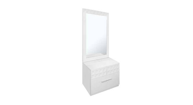 Theia Engineered Wood Dresser with Mirror in White Finish (White, Melamine Finish) by Urban Ladder - Front View Design 1 - 544073