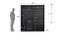 Emirates Engineered Wood 4 Door Wardrobe -With Mirror in Wenge Finish (Melamine Finish) by Urban Ladder - Design 1 Dimension - 544121