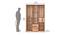 Jupiter Engineered Wood 3 Door Wardrobe in Canyon Oak Finish (Melamine Finish) by Urban Ladder - Design 1 Dimension - 545057