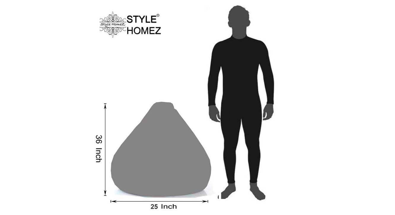 Cecily XL Cotton Teardrop Bean Bag with Beans in Multicolor Urban Ladder