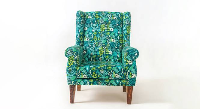 Rothwell Solid Wood Wing Chair in Green Colour (Green) by Urban Ladder - Front View Design 1 - 546185
