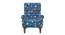 William Solid Wood Wing Chair in Blue Colour (Blue) by Urban Ladder - Front View Design 1 - 546189