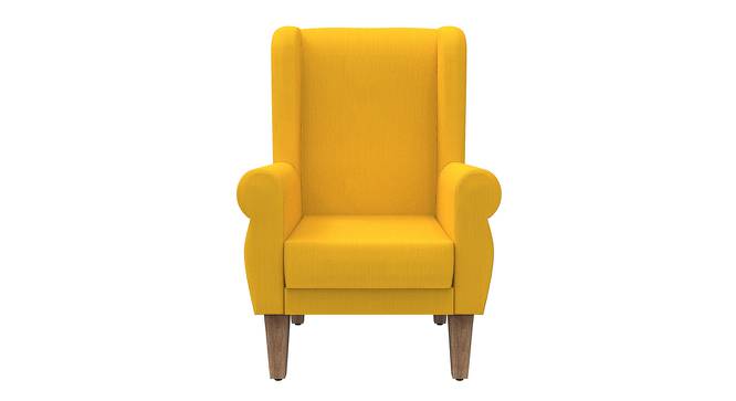 Wolfred Solid Wood Wing Chair in Mustard Yellow Colour (Mustard Yellow) by Urban Ladder - Front View Design 1 - 546190