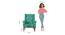 Rothwell Solid Wood Wing Chair in Green Colour (Green) by Urban Ladder - Design 1 Dimension - 546230