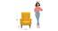 Wolfred Solid Wood Wing Chair in Mustard Yellow Colour (Mustard Yellow) by Urban Ladder - Design 1 Dimension - 546238