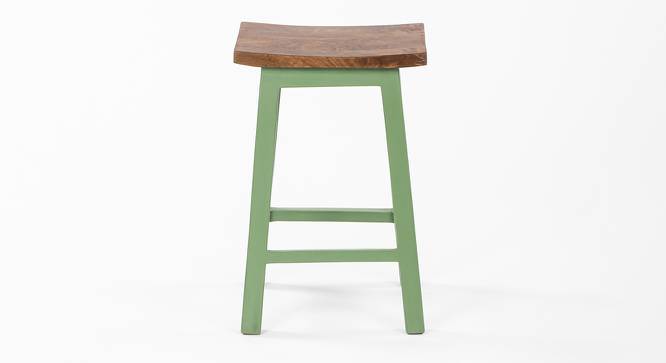 Donnie Solid Wood Stool in Olive Colour (Olive) by Urban Ladder - Front View Design 1 - 546304