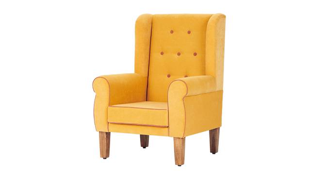 Pierce Solid Wood Wing Chair in Yellow Colour (Yellow) by Urban Ladder - Cross View Design 1 - 546323