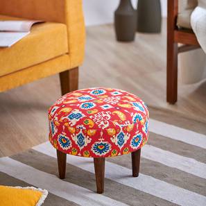 Products Design Brenton Solid Wood Foot Stool in Red Colour (Red)